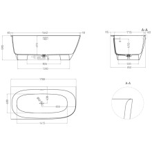 Ванна из литьевого мрамора 170x85 см Salini S-Sense Sofia Corner L 102515G