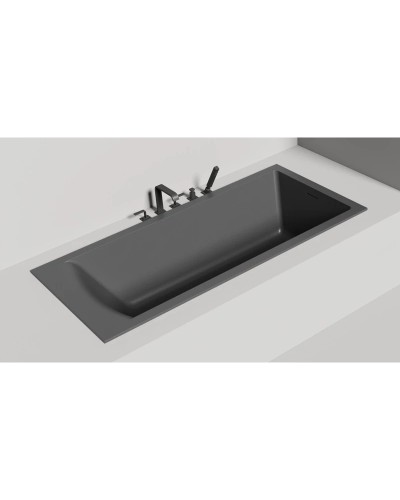 Ванна из литьевого мрамора 180x80 см Salini S-Sense Cascata Kit, покраска по RAL полностью 10453MRF