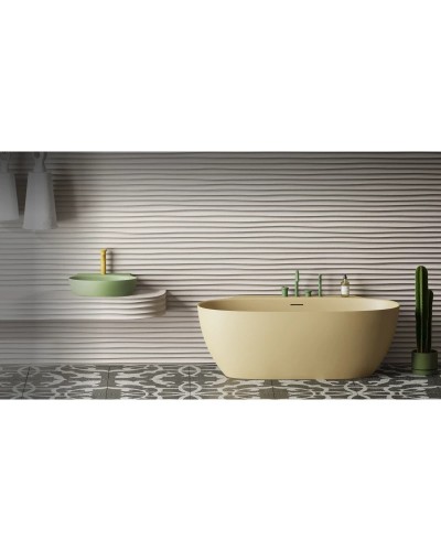 Ванна из литьевого мрамора 170x90 см Salini S-Sense Alda Wall, покраска по RAL полностью 101915GRF