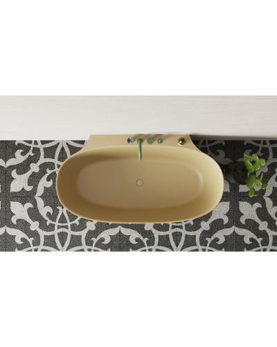 Ванна из литьевого мрамора 170x90 см Salini S-Sense Alda Wall, покраска по RAL полностью 101915GRF