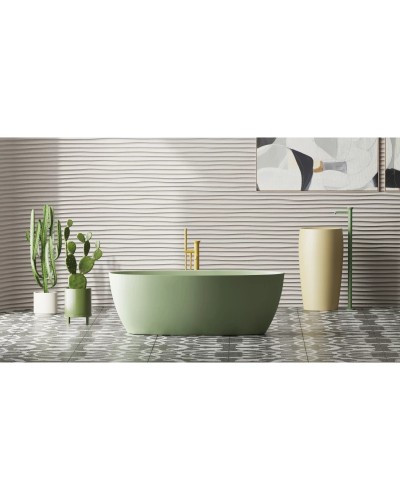 Ванна из литьевого мрамора 170x90 см Salini S-Sense Alda Wall, покраска по RAL полностью 101915GRF