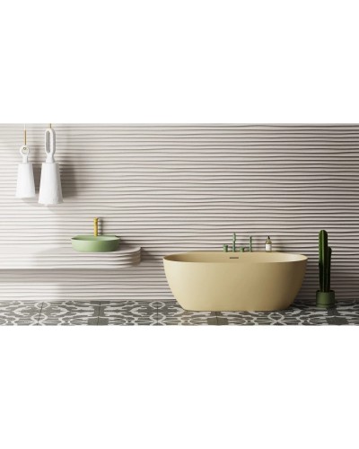 Ванна из литьевого мрамора 170x90 см Salini S-Sense Alda Wall, покраска по RAL полностью 101915GRF