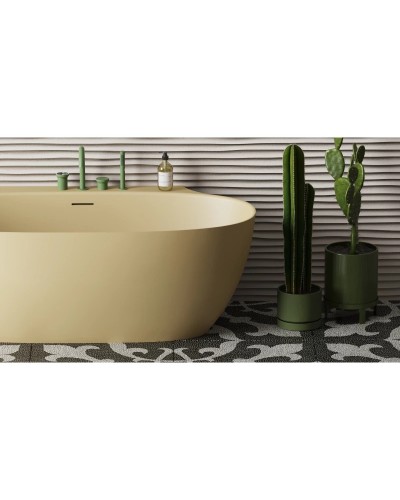 Ванна из литьевого мрамора 170x90 см Salini S-Sense Alda Wall, покраска по RAL полностью 101915GRF