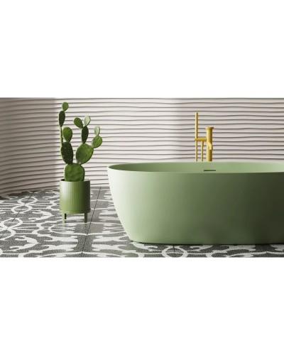 Ванна из литьевого мрамора 170x90 см Salini S-Sense Alda Wall, покраска по RAL полностью 101915GRF