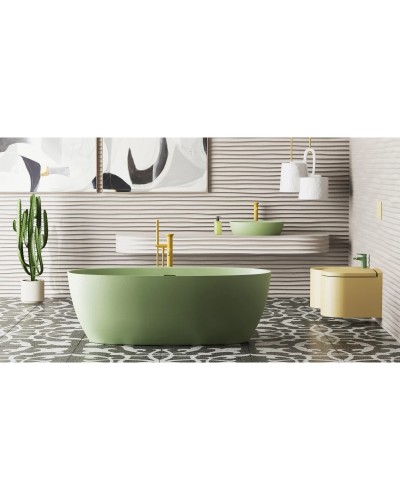 Ванна из литьевого мрамора 170x90 см Salini S-Stone Alda Wall, покраска по RAL полностью 101925MRF