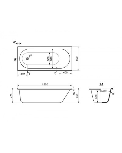 Ванна из литьевого мрамора Delice Bravo 180х80 DLR330001