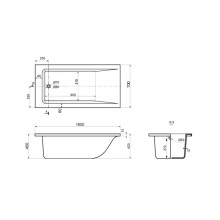 Ванна из литьевого мрамора Delice Diapason 160х70 DLR330004