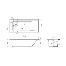 Ванна из литьевого мрамора Delice Diapason 170х70 DLR330005