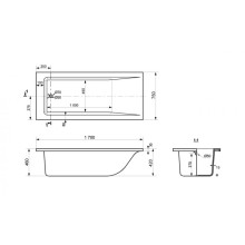 Ванна из литьевого мрамора Delice Diapason 170х75 DLR330006