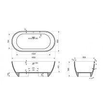 Ванна отдельностоящая из литьевого мрамора Delice Olivia 165х80 DLR330002